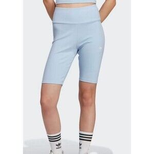 adidas Originals Rib Short Women Tights Blue Dawn IL9622 Size XS X-Small